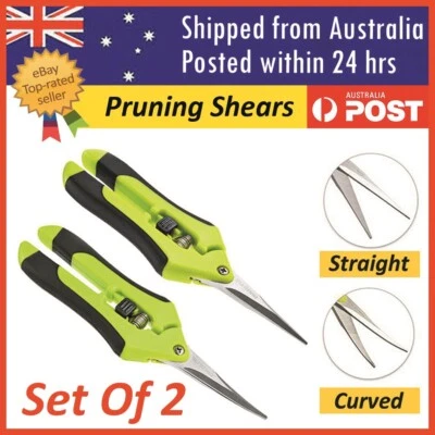 Pruning Shears Plant Scissors Trim Trees Snips Branch Garden Secateurs Tool 2PCS