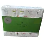 NEW KATE SPADE Full Sheet Set 4 Pc Colorful Dragonflies Cotton Percale