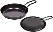 Pearl metal One-handed grill pan 16cm with lid With recipe IH compatible Iron r