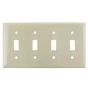 SUNLITE 4 Gang Toggle Plate Ivory Color E104I