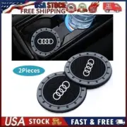 2 pk Cup Mat Car Drink Holder Insert Silicone Coaster Set for Audi Style 1