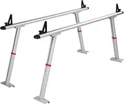 VEVOR Truck Rack, 363lbs Capacity, 19-34in Adjustable Height, Aluminum Ladder Rack for Truck with 8 Non-Drilling C-clamps, Heavy Duty Truck Bed Rack Two-Bar Set for Kayak, Surfboard, Lumber, Ladder