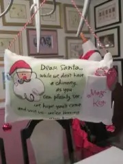 DEMDACO Silvestri Dear SANTA MAGIC KEY Pillow Ornament 8" x 5" With MAGIC KEY