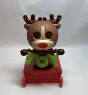 New Solar Powered Dancing Toy Bobble Head CHRISTMAS REINDEER JOY On Sled