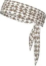[HVTTIOR] Sloth Background Print Multifunctional Sweat Wicking Sports Head Tie Headband for Tennis Basketball Karate