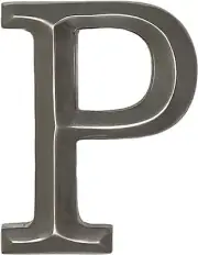 Michael Healy Monogram Letter P Door Knocker - Brushed Nickel, Handcrafted, New
