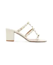 Valentino Garavani Rockstud Open-Toe Caged Mules 34,35,36,37,38,39,37.5,38.5,39.5,41.5,40,36.5,41,35.5,42 Light ivory white