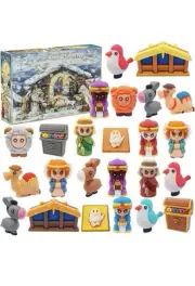 2packs-Nativity Advent Calendar for Kids,Little Nativity Scene Set Toys