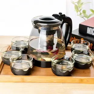 玻璃茶壺功夫泡茶壺家用大號水壺單壺耐熱過濾花茶壺紅茶茶具套裝