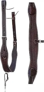 CHALLENGER Horse Western Basket Weave Tooled Leather Rear Flank Saddle Cinch Billets 9779BR