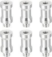 uxcell Camera Spigot Screws Converter 1/4" to 3/8" Female to Male, 6 Pack Tripod Screw Adapter Spigot Stud for Light Stand Hot Shoe Cold Shoe Adapter Ball Head Flash, Silver