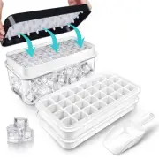 Ice Trays for Freezer with Lid & Bin, Ice Cube Tray Making 64 pcs Ice Cubes, ...