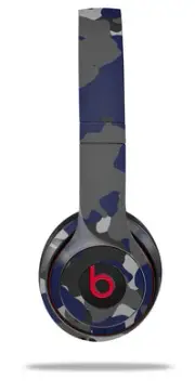 Skin Wrap for Beats Solo Wireless 2 3 4 Old School Camo Blue Navy SKIN ONLY