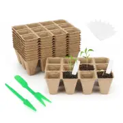 10 Pack 120 Cells Seed Starter Peat Pots,Seed Starter Trays,Square Germinatio...