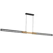 Telbix Lighting Thorin 28W LED 180cm Iron & Wood Linear Pendant Light