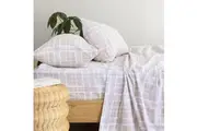 Bambury Size Double Enid Flannelette Sheet Set Home Bedding w Pillowcase Cotton