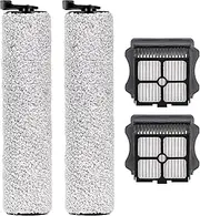 (4 Pack) Floor One S3 Replacement Brush Rollers and HEPA Filters Compatible with Tineco Floor One S3/ iFloor 3, Cordless Wet Dry Vacuum Cleaner, Accessories Kit, 2 Brush Rollers, 2 HEPA Filters