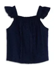 Aqua Girls' Cotton Voile Eyelet Top, Big Kid - Exclusive