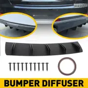 For Nissan Rear Bumper Lip Diffuser Shark Fin Wing Spoiler Splitter Matte Black