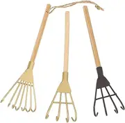 Toddmomy 3Pcs Mini Iron Rakes for Potted Plants Multi Purpose Gardening Tools Garden Decor with Handles for Soil Loosening Photo Props