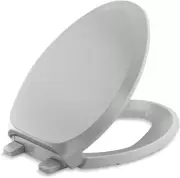 KOHLER Toilet Seat in Ice Grey Plastic Elongated Closed Front Quiet-Close