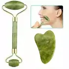 Natural Jade Stone Gua Sha Board Face Body Massager Roller Facial Scraper Beauty