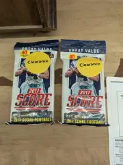 Last 2 2017 Score Football Factory Sealed JUMBO FAT Pack 40 Cards. Mahomes??