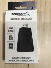 Sabrent CR-UMSS Mini USB 3.0 Micro SD and SD Card Reader - SEALED
