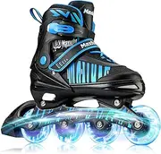 Adjustable Inline Skates for Kids Ages 4-12, Beginner Inline Skates for Girls and Boys with Full Light Up Wheels, Fun Illuminating Roller Skates Blades for Youth Toddlers