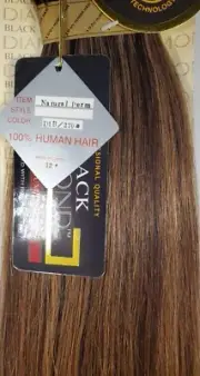 12 inch #1B/270 BLACK DIAMOND 100 % Human Remi Weave Hair_NATURAL PERM 12 inch