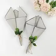 Plobeca Linen Cloth Napkins Set of 6,Natural Soft Linen Napkins Cloths,Napkin Cloth Washable,Flax Cloth Napkin,40x40cm (Gray)