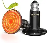 150W Terrarium Reptile Heat Lamp Bulb,No Light,No Harm Ceramic Heat Emitter,E27 Ceramic Heat Bulb for Reptile,Vivarium Heat Lamp for Tortoise,Puppy,Bearded Dragon,Turtle,Lizard-2Pack