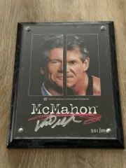 VINCE MCMAHON WWE SIGNED 6X8 AUTOGRAPHED PHOTO IN PLAQUE RARE 381/500
