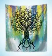 wall art Celtic tree of life watercolor wall hanging tapestry
