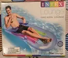 New Intex Inflatable King Kool Pool Lounge 63" x 33.5" Headrest and Cup Holder
