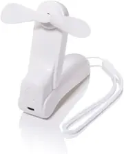 Mini Handheld Fan Portable USB Rechargeable Folding Silent Desk Electric Fan Students Outdoor Pocket Fan (Color : White, Size : 109 * 46 * 30mm)