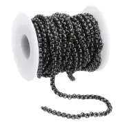 16.4Ft Box Chain Roll, 4mm Width Cable Square Box Link Chains Bulk, Black