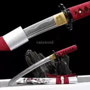 12''Japanese Tanto Handmade Carbon Steel Mini Knife Samurai Sword Full TangSharp