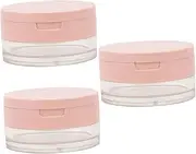 Baluue 3pcs Powder Puff Case Mirror Powder Container Powder Holder Makeup Case