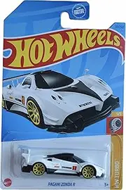 Hot Wheels 1:64 Scale Die-Cast Metal Car, Pagani Zonda R, White, 2023 HW Turbo, Collectible, Ages 3+