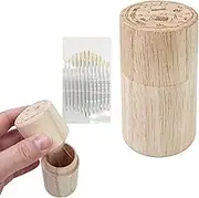 Needle Holder Case - Retro Style, Portable Tool, Wooden Lid | Sewing Box Pincushion Organizer, Compact Needle Storage for Crafts Quilting Needlework Stitching Handmade Supplies