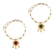 2lots Pearls Decoration Necklace Fortunate Neck Jewelry Pendants Long Lifes Lock