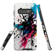 For Samsung Galaxy S10+ Plus Tough Protective Cover, Dark Splatter
