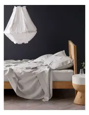 [Linen House] Nimes Sheet Set In Pale Grey