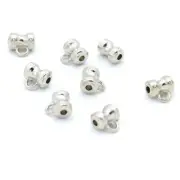 Silver Plated Barrel Bail For Jewelry Making & Crafting Components 8 Pieces