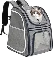 Kezvmhy Dog Travel Bag, Pet Backpack Carrier, Breathable Puppy Backpack Soft Cat Carrier | Reflective Strip Dog Travel Pouch Storage Daypack for Puppy Kitten Toy Snacks