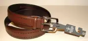 Men's ALLEN EDMONDS - MANISTEE Leather BELT Size 32 Color BROWN 1021955 USA NEW