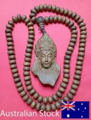 Fragrant Agarwood Buddha Necklace carved beads Spiritual Oud Oudh Meditation