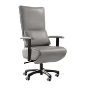 Office Chair PU Leather Swivel Executive Recliner Lumbar Support Light Grey