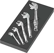 Wera 9732 Foam Insert 6004 Joker Self-Setting Spanner 5 Piece Set Black/Grey